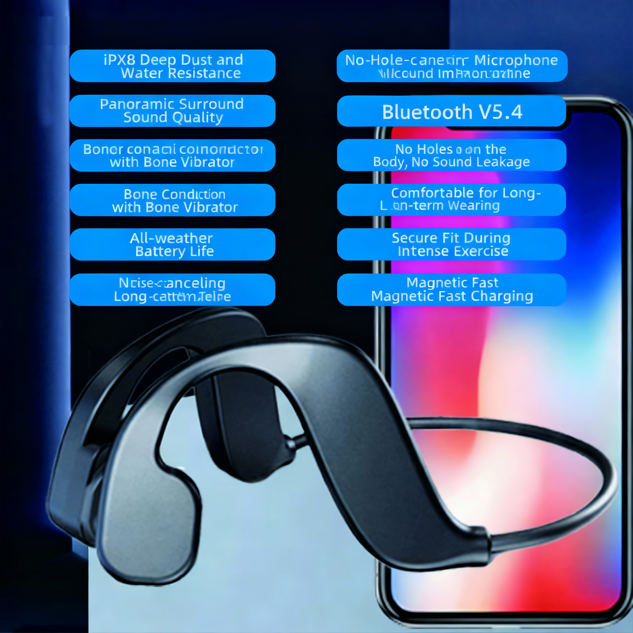 Y8 IPX8 Waterproof Bone Conduction Earphones - Image 2