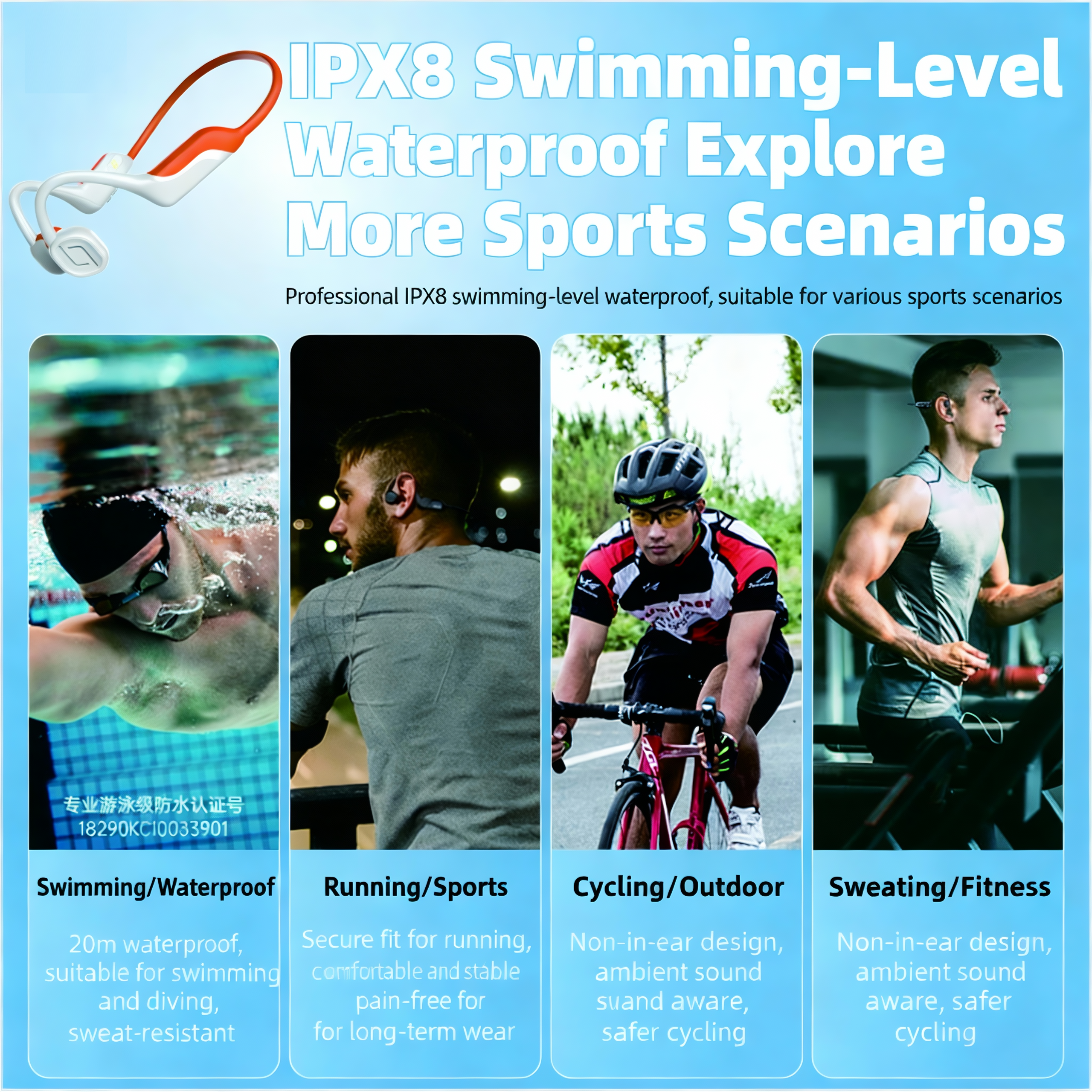 Y16 Bone conduction swimming headphones - Image 6