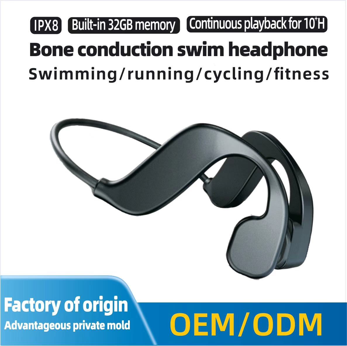 Y8 IPX8 Waterproof Bone Conduction Earphones