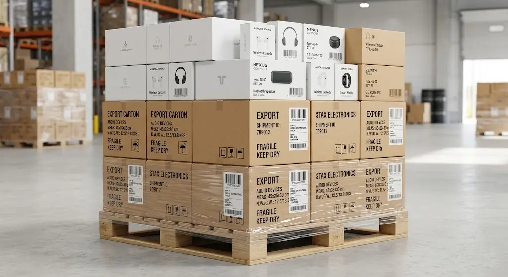 Elegant retail boxes showcasing custom logo print options for private label bone conduction headphones bulk orders.