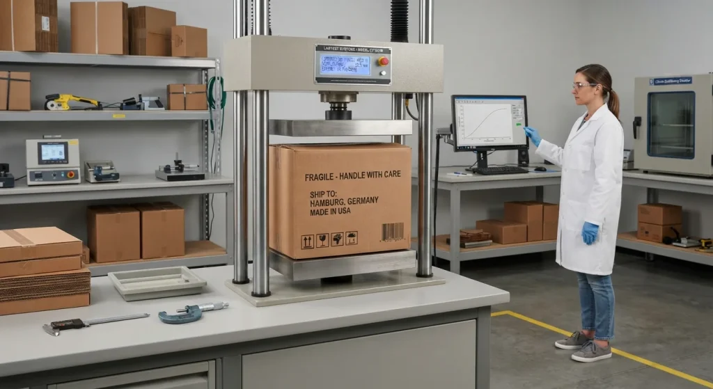 Packaging compression testing / drop resistance evaluation / export carton durability