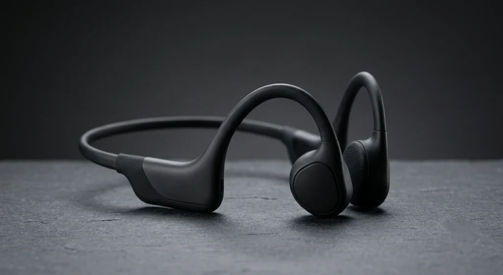 Modern bone conduction headphones design for professional audio branding