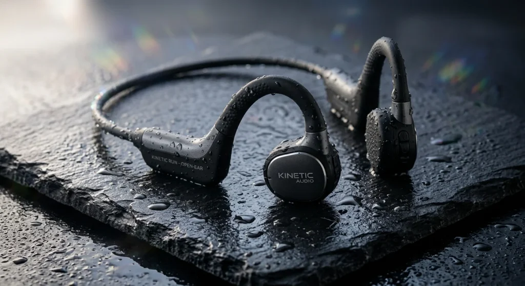 Premium open-ear stereo headset designed for global distribution by a Bluetooth headphones wholesale manufacturer.