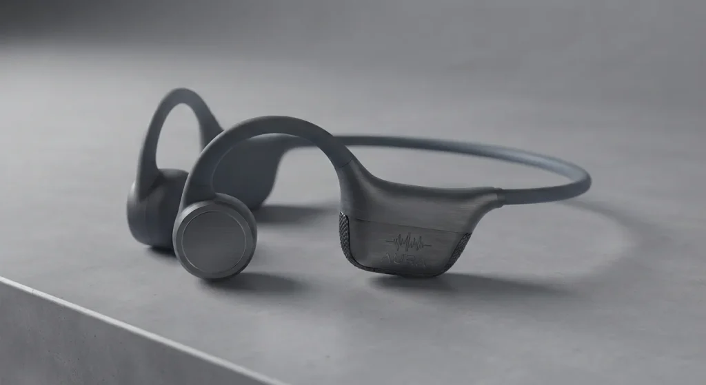 Professional open-ear design by a leading underwater headphones manufacturer.