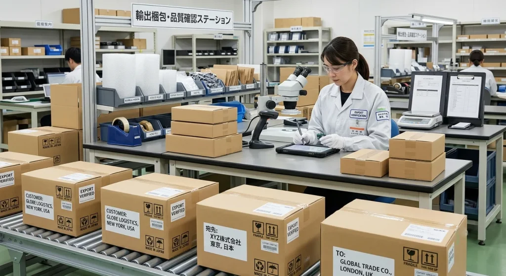 export packaging verification / logistics staging area / wholesale distribution facility