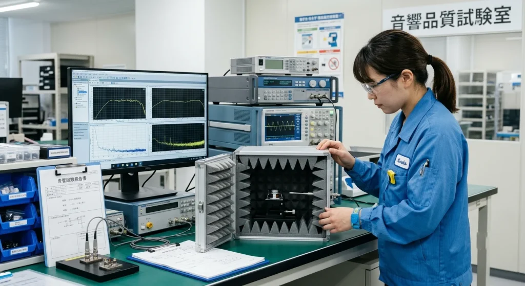 precision electronic testing / hardware verification setup / laboratory inspection station