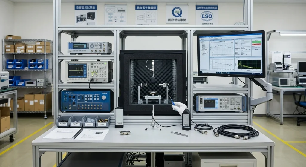 precision electronic testing / hardware verification setup / laboratory inspection station