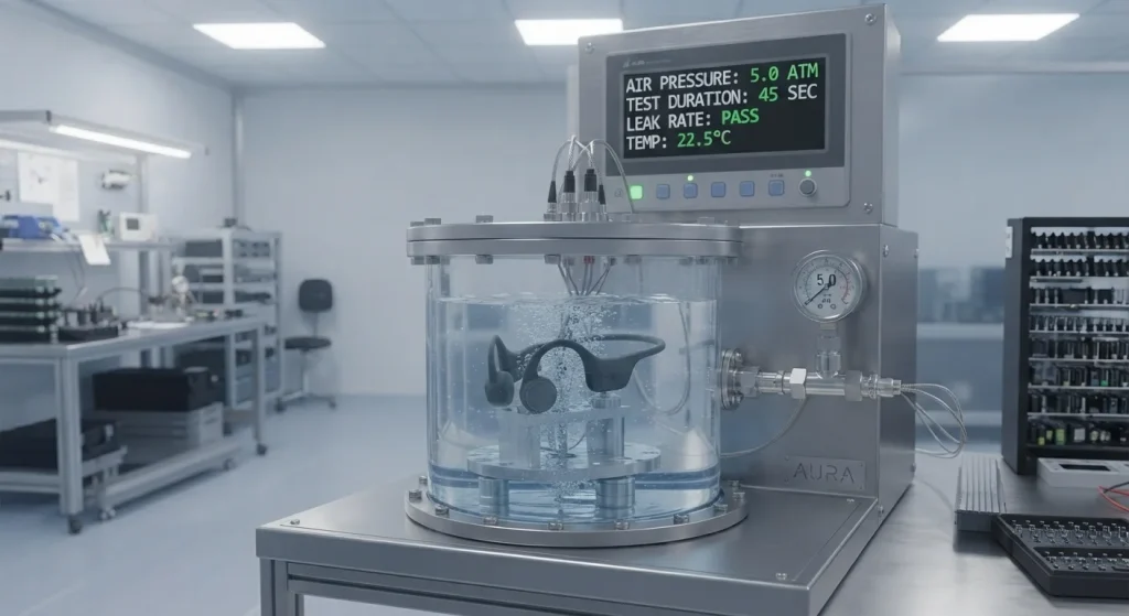 industrial waterproof pressure testing / aquatic headphone durability inspection / IPX8 standard verification