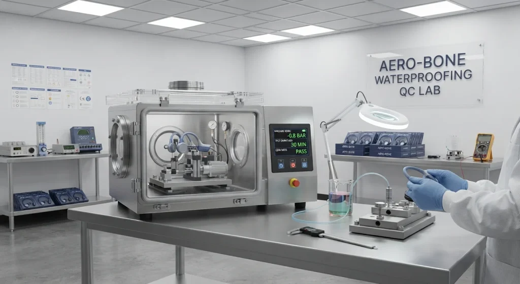 vacuum pressure testing station / quality control inspection / waterproof compliance layout