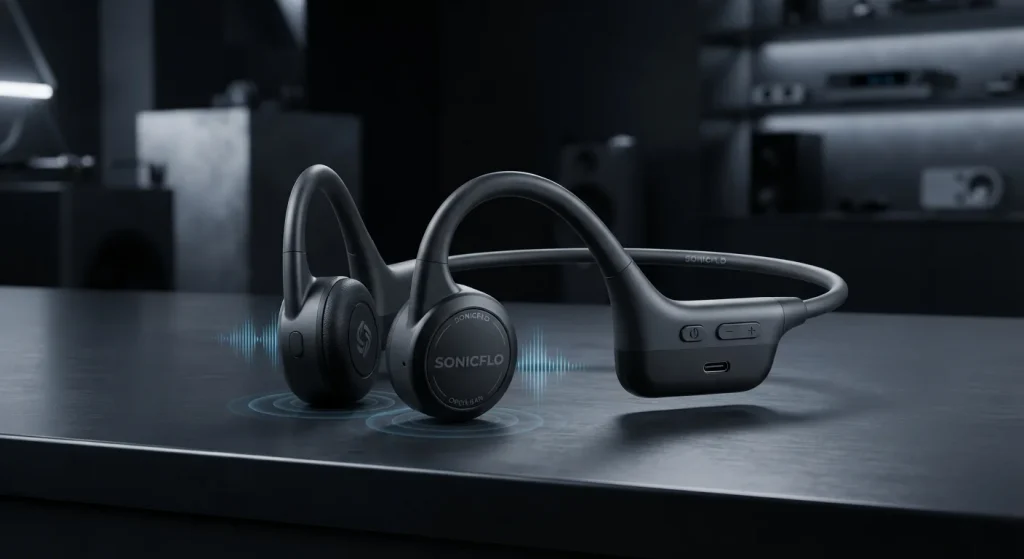 Open ear sports headset engineered by an ODM bone conduction headphones manufacturer China for global brands.