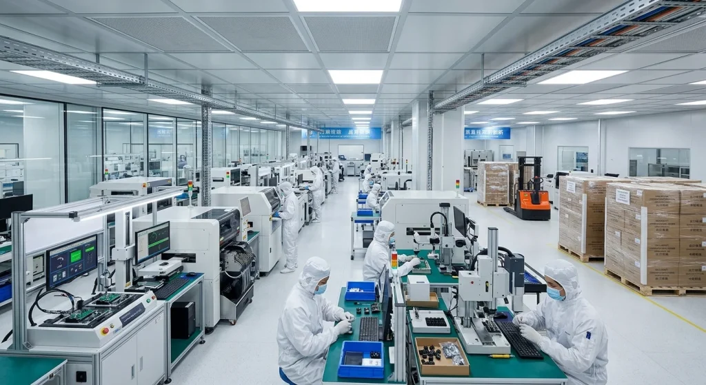 Audio product manufacturer China displaying custom electronics manufacturing and export packaging
