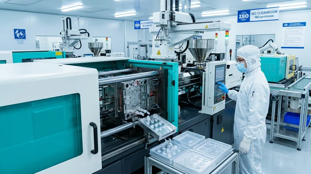 Custom color injection molding electronics machinery producing thermoplastic housing for wireless headsets
